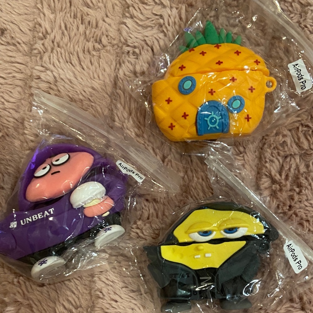 3 Pack Cartoon Character AirPod Case Cover – Fun Silicone Protective Case